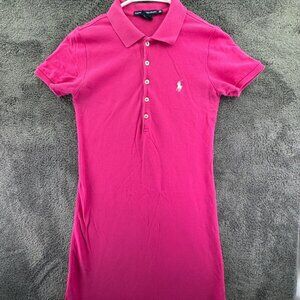 Ralph Lauren Sport Women XS Pink Dress Short Sleeve Cotton Knit Adult Pullover